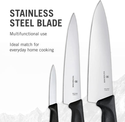 Victorinox ​Swiss Classic Chef'S Knife Set - Balanced Cooking Knives for Kitchen Accessories - Ergonomic Meat, Vegetable & Fruit Knives - Black Handle, Straight Edge, 3-Piece Set5