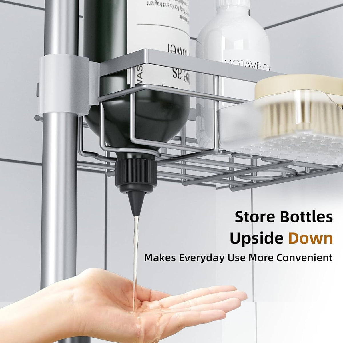 shower-caddy-organizer-tension-pole-rustproof-4-tier-corner-shower-rack-with-25-114-inch-adjustable-height-for-bathroom-storage-extra-towel-rack-soap-dish-and-toothbrush-holder-silver