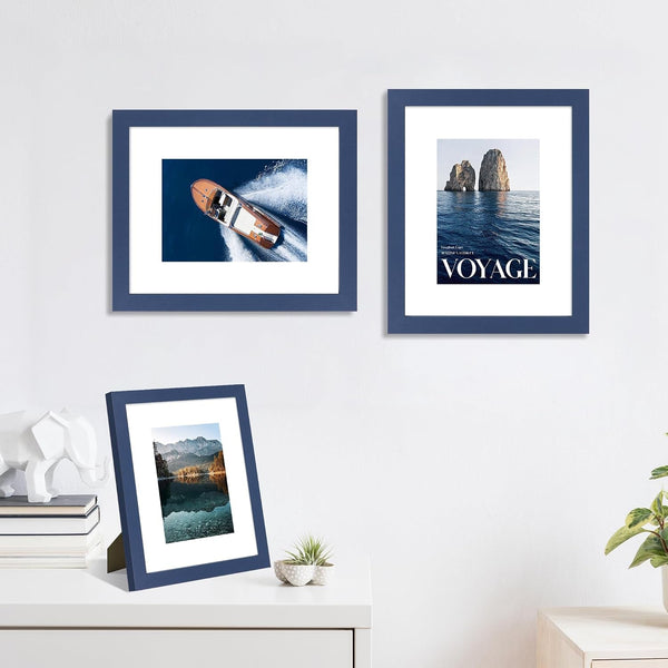 8X10 Picture Frame Set of 4 with Real Glass, Wall & Tabletop Display2