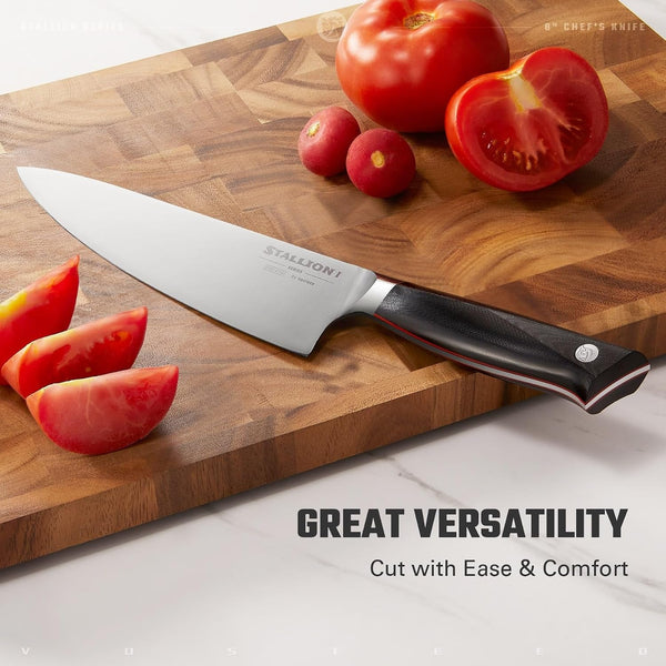Stallion 8" Chef'S Knife, German DIN 1.4116 Stainless Steel, Ergonomic Durable G10 Handle5