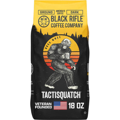 Black Rifle Coffee Dark Roast Ground Coffee Tactisquatch 18 Oz | Veteran Founded, 100% Arabica, Black Currant, Molasses & Orange, Ground Coffee Dark Roast1