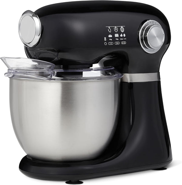 Tilt-Head Stand Mixer with 5.3Qt Bowl, Dough Hook, Beater and Whisk, 12 Speeds, 350W, Black1