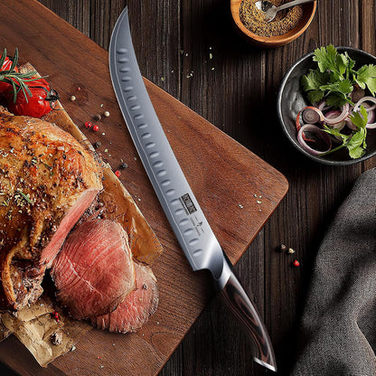 Fillet Knife 9 Inch, Professional Japanese Fish Knives for Meat Poultry Cutting & Carving Slicing Knife, Razor Sharp Curved Butcher Breaking Knives for Meat Cutting7