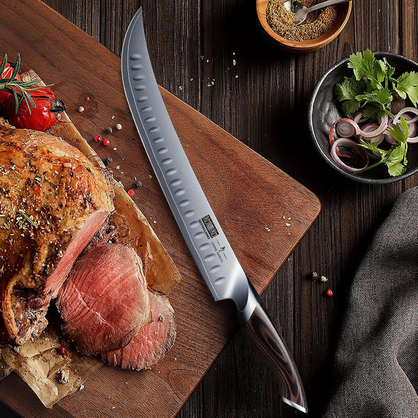 Fillet Knife 9 Inch, Professional Japanese Fish Knives for Meat Poultry Cutting & Carving Slicing Knife, Razor Sharp Curved Butcher Breaking Knives for Meat Cutting7