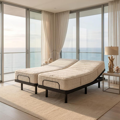 Split Queen Adjustable Bed with Massage, Zero Gravity Electric Bed + Adjust Your Comfort Mattresses1