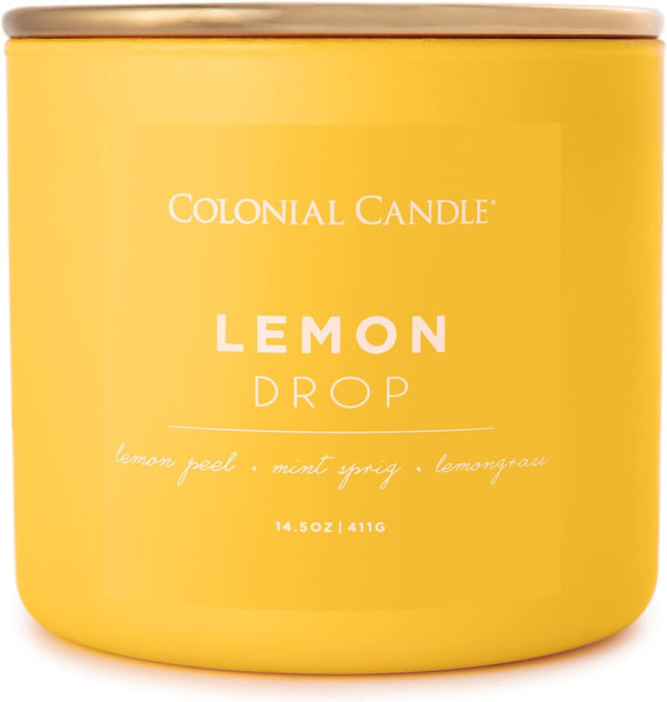 Lemon Drop Scented Jar Candle, Pop of Color Collection, 3 Wick, 14.5 Oz - up to 60 Hours Burn1