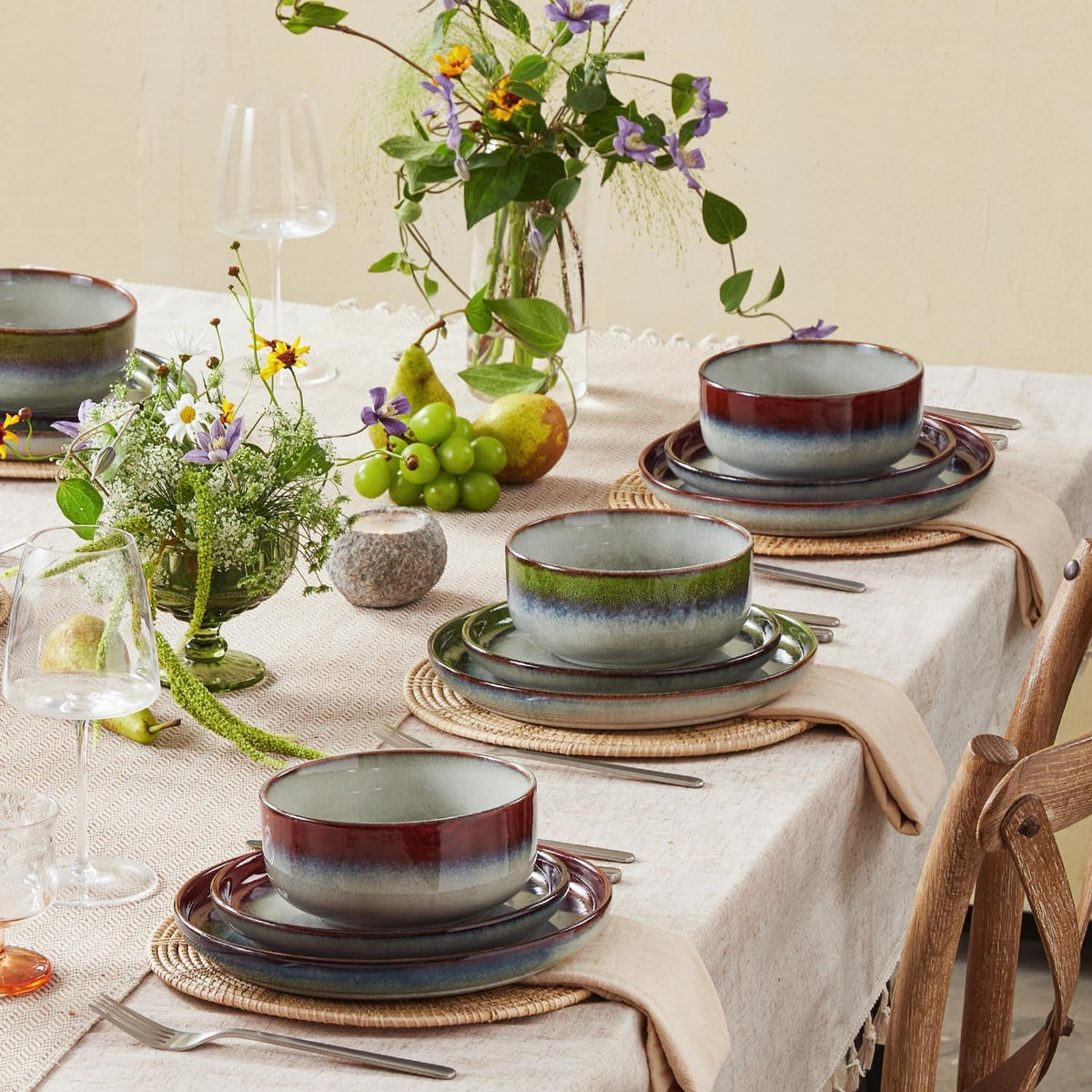 stoneware-dinnerware-sets-for-4-reactive-glaze-kiln-fired-red