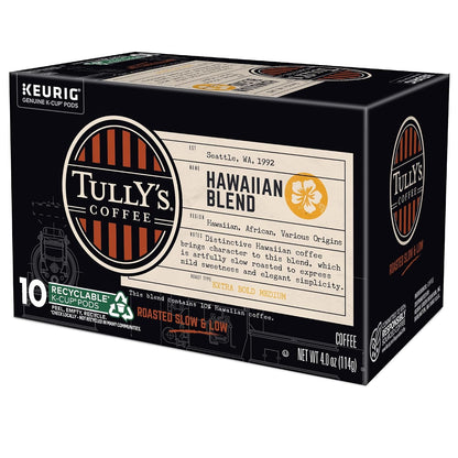 Coffee Hawaiian Blend, Keurig Single Serve K-Cup Pods, Medium Roast, 60 Count, (6 Packs of 10)12
