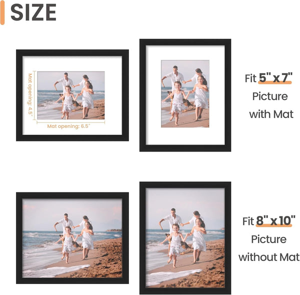 8X10 Picture Frame, Wall Decor Photo Frames, Black 1 Pack3