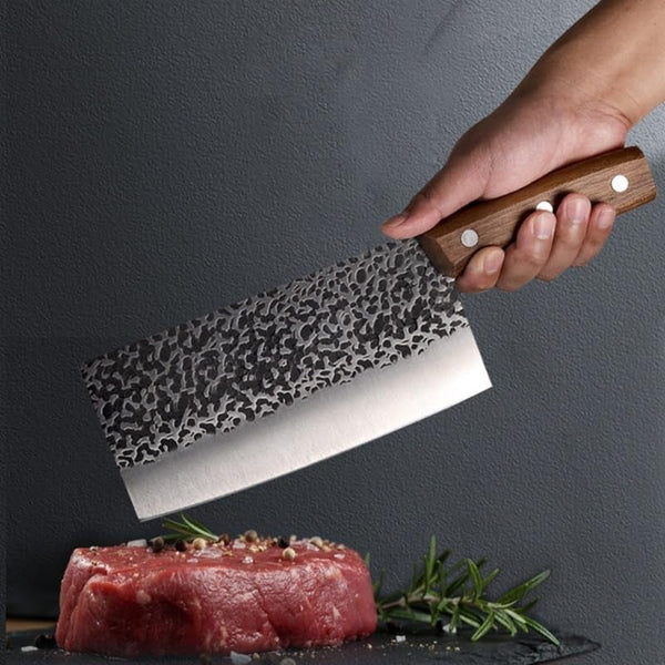 Meat Cleaver,Cleaver Knife 8 Inch Kitchen Knife Meat Cleaver Tools Household Butcher Home Stainless Steel Hammered Knives7