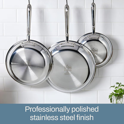 All-Clad D3® Stainless Steel 10 Piece Cookware Set- Made in USA- Includes Frying Pans, Saucepan, Sautépan, Stockpot - Professional Grade -Oven Safe & Induction Compatible8