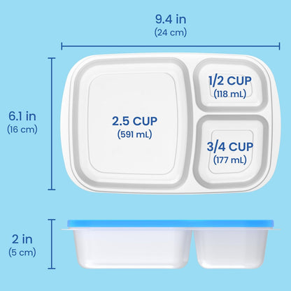 Bentgo Easyboxes - Original Stackable Lunch Boxes - Reusable 3-Compartment Food Containers for Kids and Adults - Bento Lunch Box for Meal Prep, School, & Work - BPA Free, Set of 4 (Classic)8