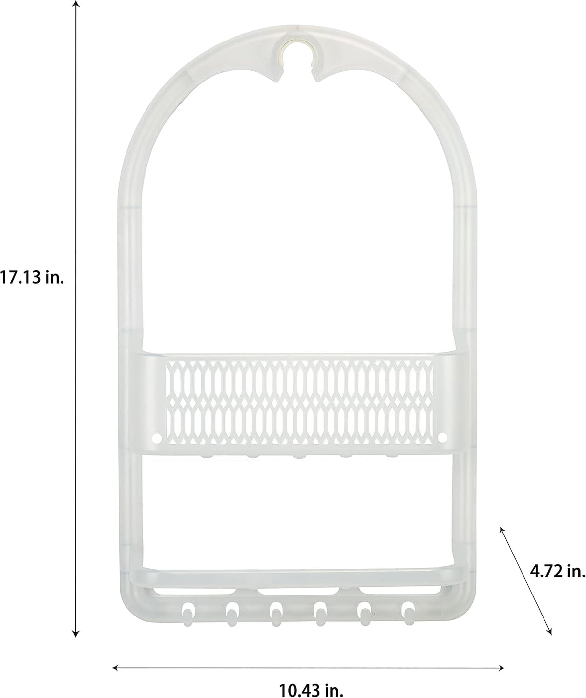 molded-shower-caddy-bathroom-storage-hangs-over-shower-head-6-accessory-hooks-holds-razors-washcloths-accessories-suction-cup-stability-white