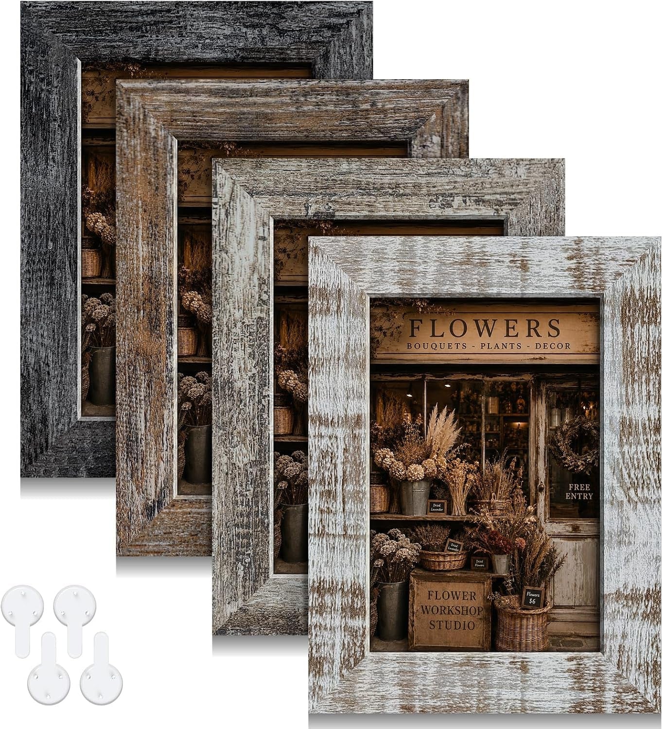 4x6-picture-frames-set-of-4-vintage-rustic-style-hd-real-glass