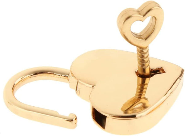 2 Pcs Heart Lock with Keys, Heart Shaped Gold Lock for Diary4