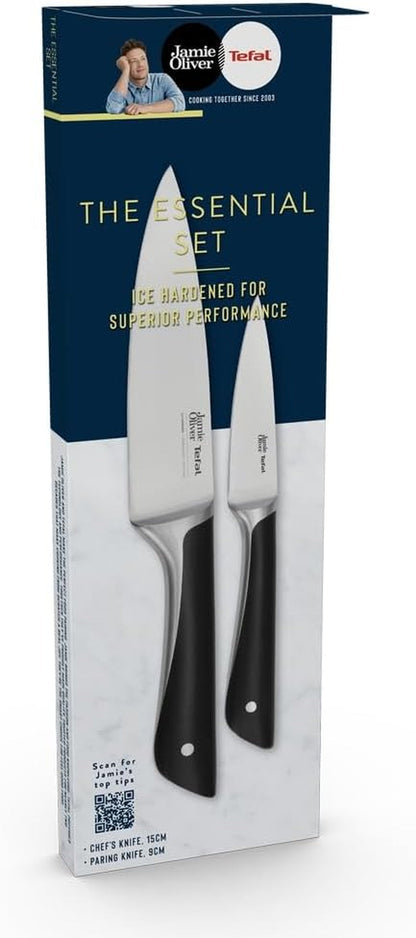 Tefal Jamie Oliver Kitchen Knives Set, 2 Pieces, the Essential Set, German Stainless Steel K267S255, Black8