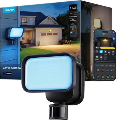 Govee Outdoor Wall Flood Light, 3000LM RGBWW 6500K, IP65 PIR Motion Sensor1