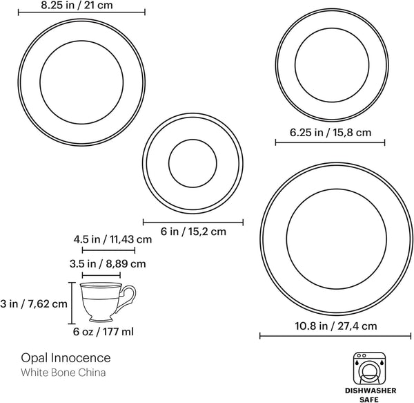 Opal Innocence Bone China 5-Piece Dinnerware Set for 17
