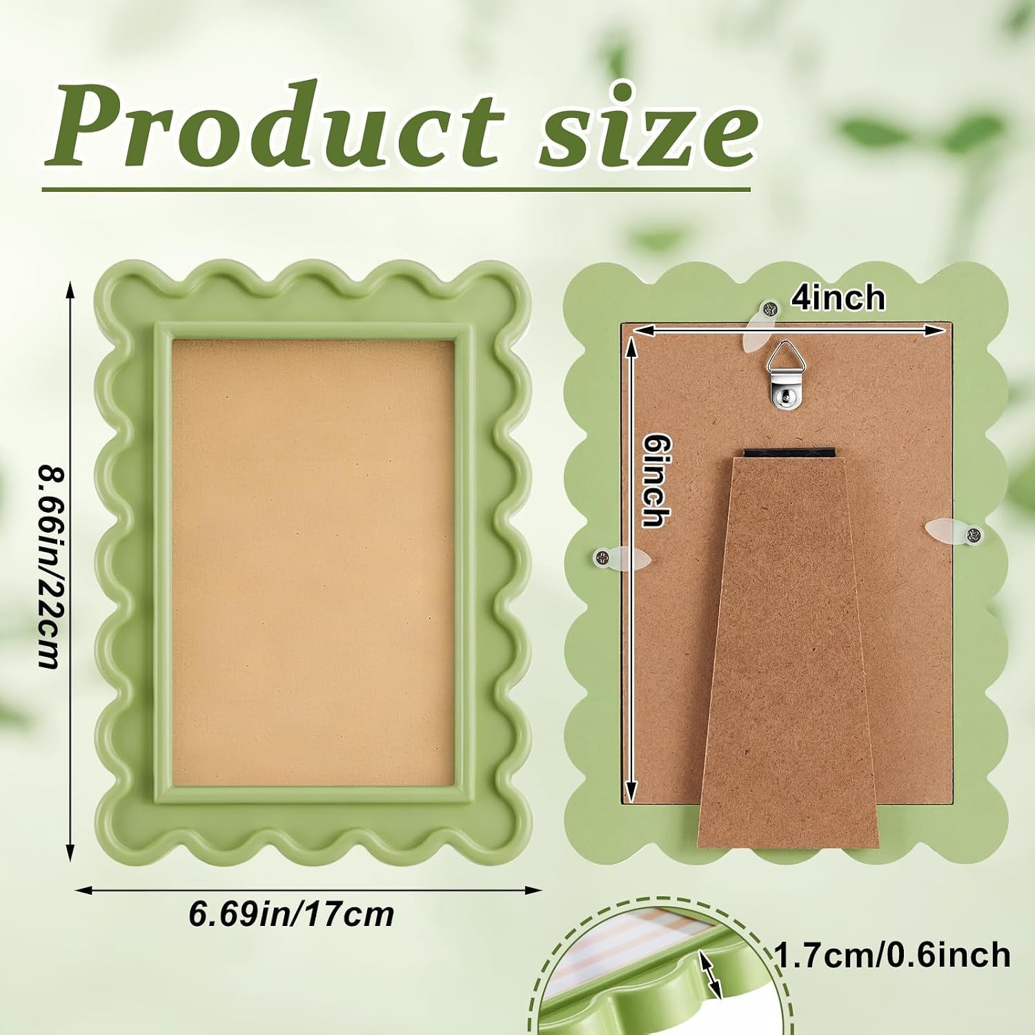 4x6-inches-light-green-flower-wavy-scalloped-picture-frame-cute