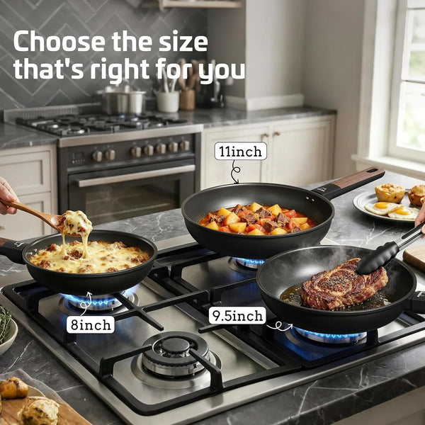 Non Stick Frying Pan Skillet, Titanium Coating Fry Pan Egg Pan Omelet Pan Nonstick, Healthy Induction Cookware Chef'S Pan, PFAS PFOA & PTFE Free (9.5 Inch)7