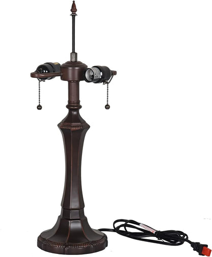 Tiffany Table Lamp Base Replacement for 16-18 Inches Lampshade | Bronze Finished, Resin Base,Pole Height 24 Inches1