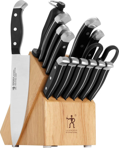 Henckels Statement 15-Pc Knife Block Set, Razor-Sharp, German Engineered | Informed by 100+ Years of Mastery. Dishwasher Safe, Comfortable Grip Ideal for Everyday Cooking. High Quality Stainless Steel1