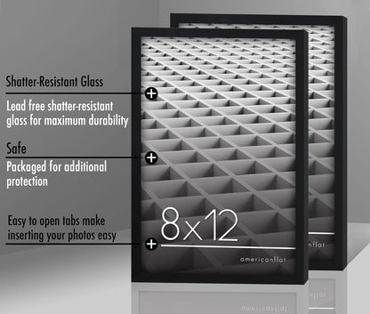 8X12 Picture Frame 2-Pack - Slim Molding - Black6
