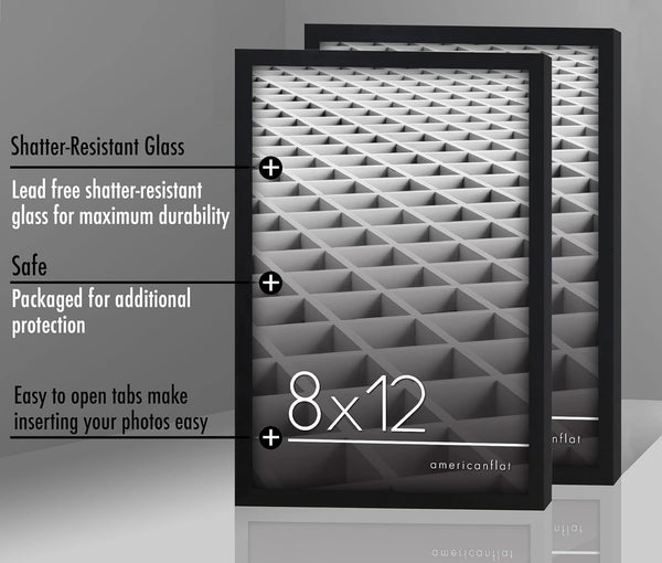 8X12 Picture Frame 2-Pack - Slim Molding - Black6