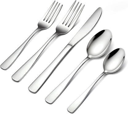 20 Piece Silverware Set - Stainless Steel Silverware Sets for 4 Include Spoon, Forks, Knives, Mirror Polished Flatware Set for Home, Kitchen, Restaurant, Dishwasher Safe1