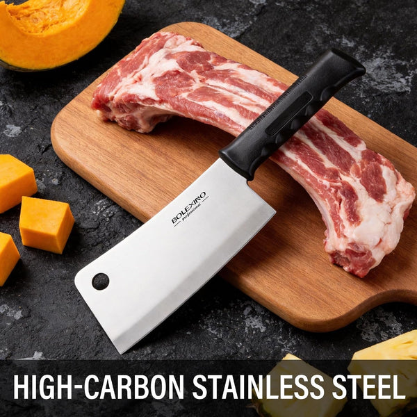 7" Meat Cleaver, High Carbon Steel Butcher Knife, Bone Chopper6