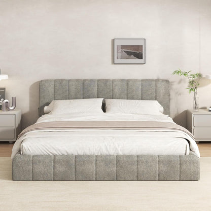 Full Cloud Bed Frame, Boneless Cushioned Foam Bed with Plush Fabric1