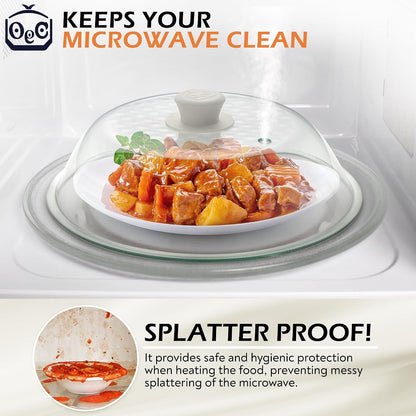 Lighter Weight Tempered Glass Microwave Splatter Cover - 11.5 Inch | Inner Diameter 10.6” - Heat-Resistant Durable Glass Lid with Vent, Silicone Knob, Dishwasher Safe, 100% Food Grade, BPA Free5