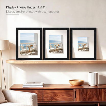 11X14 Floating Picture Frame, Real Double Glass Frame, Black7