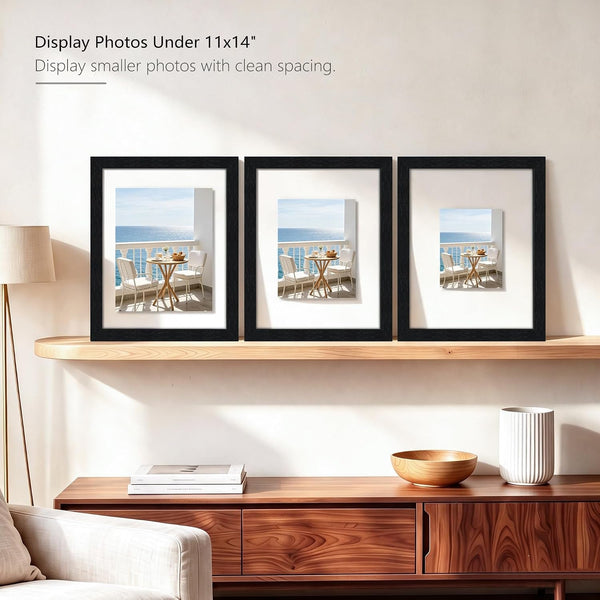 11X14 Floating Picture Frame, Real Double Glass Frame, Black7