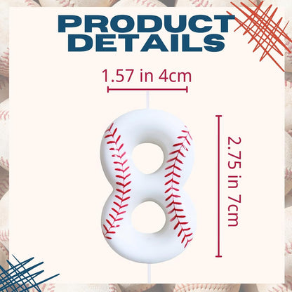 Baseball Birthday Number Candles for Cake White Number 1 Rookie of the Year 1St Birthday Candle Baseball Cake Topper for Baseball Birthday Party Decorations3