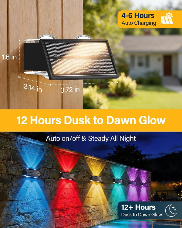 Solar Fence Lights Outdoor, 10 Pack Fence Solar Lights Waterproof3
