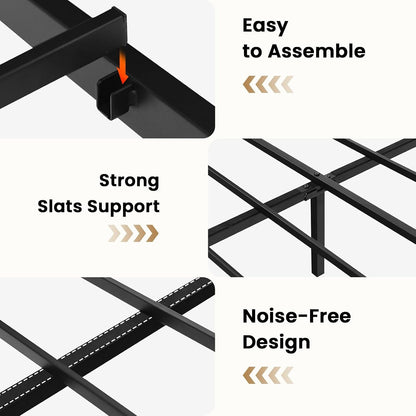 Rattan Bed Frame Queen with Headboard, Black6