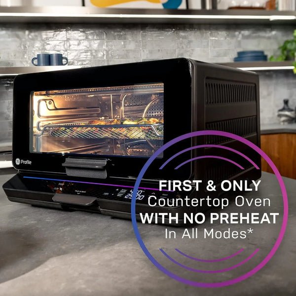 GE Profile Smart Oven with No Preheat, 11-In-1 Countertop Oven Including Air Fry, Warm, Toast, Broil, Roast, Pastry, Reheat, and More, Wifi and Smart Connected, Black2