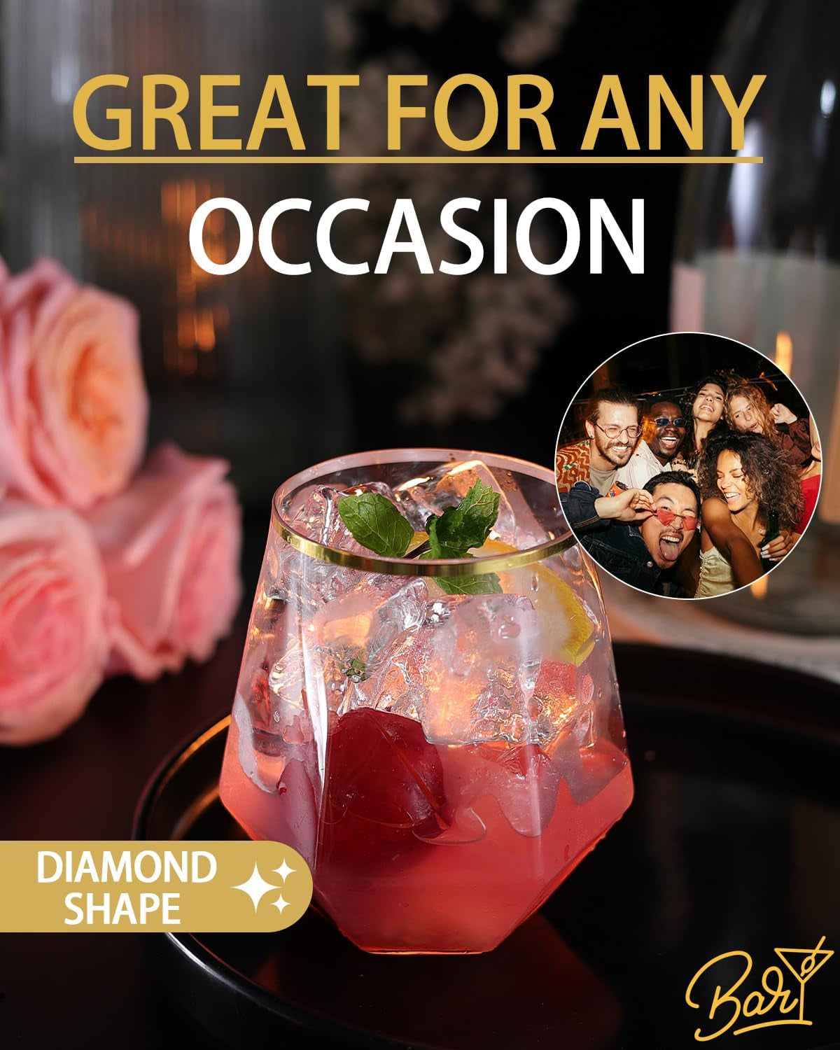 40-pack-plastic-wine-glasses-12-oz-disposable-cocktail-whiskey-glasses-gold-rimmed-diamond-stemless-champagne-margarita-glasses-clear-unbreakable-reusable-plastic-cups-for-party-wedding-birthday