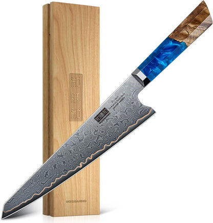 8" Damascus Chef Knife, 67-Layer Damascus Steel Kitchen Knife1