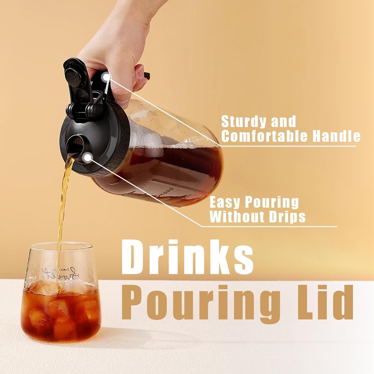 mason-jar-pour-spout-lid-for-wide-mouth-mason-jars-mason-jar-pitcher-flip-cap-airtight-handle-lid-leak-proof-seal-cover-pack-of-2
