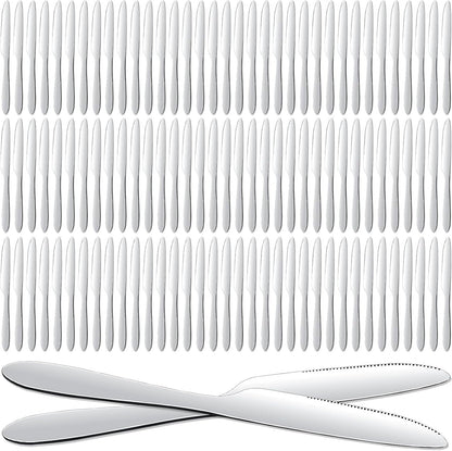 150 Pieces Dinner Knives Set, 8.3 Inches Durable Butter Knife Stainless Steel Serrated Table, Steak Silverware for Home, Restaurant, Kitchen, Dishwasher Safe and Mirror Polished1