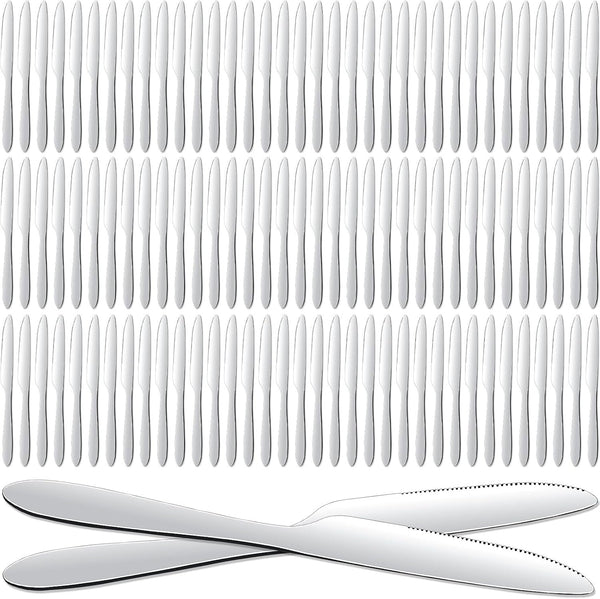150 Pieces Dinner Knives Set, 8.3 Inches Durable Butter Knife Stainless Steel Serrated Table, Steak Silverware for Home, Restaurant, Kitchen, Dishwasher Safe and Mirror Polished1