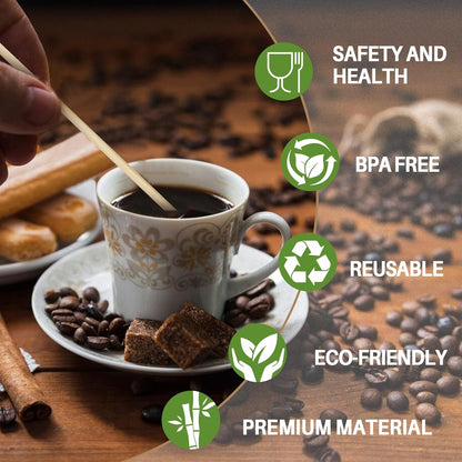1000Pcs Wooden Coffee Stirrers - Coffee Stir Sticks Disposable | Bamboo Swizzle Stick for Beverage, Coffee, Hot Chocolate, Milk, Juice, Cocktail, Party Drink Stirring, Coffee Bar Need, 5.5''7
