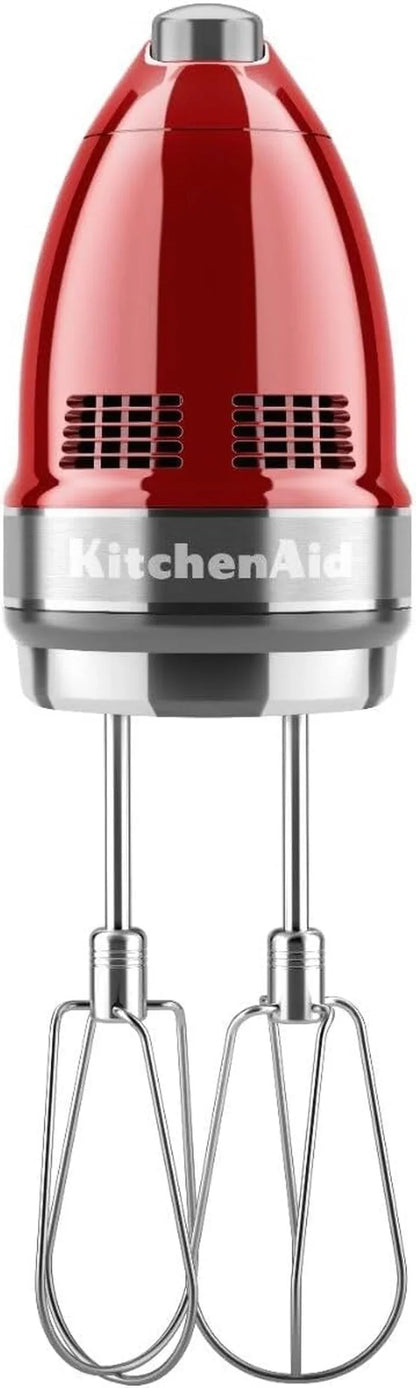 Kitchenaid 9 Speed Hand Mixer, KHM926, Candy Apple Red | 9 Speeds, Pro Whisk Attachment, Stainless Steel Turbo Beater II for Ideal Mixing, Dough Hook, Dishwasher-Safe Accessories2
