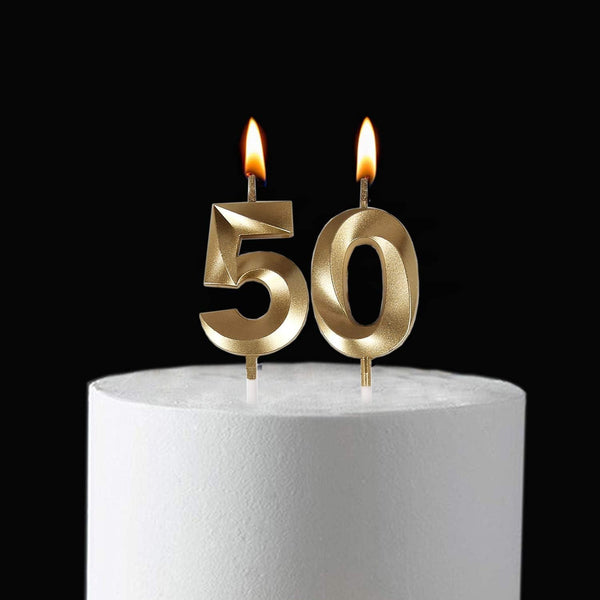 50Th Birthday Candles,Gold Number 50 Cake Topper for Birthday Decorations Party Decoration4