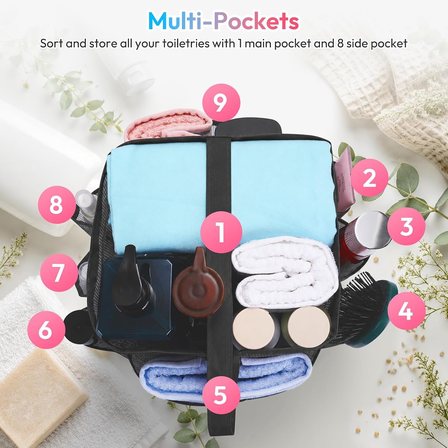 mesh-shower-caddy-portable-for-college-dorm-room-essentials-with-9-pockets-quick-dry-tote-bag-large-capacity-for-bathroom-beach-swimming-gym-camping-travel-essentials-1-pack
