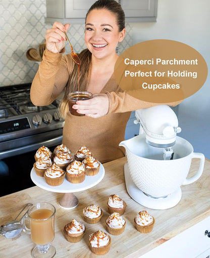 200Pcs Parchment Jumbo Cupcake Muffin Liners for Baking Large Cups | Unbleached, Easy Release, Non-Stick Natural EU Parchment Paper Jumbo Baking Cups - Perfect for Big Muffins & Cupcakes7
