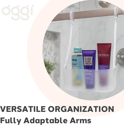Oggi Adjustable Hanging Shower Caddy, Portable Bathroom Caddy with Adjustable Hooks, Shower Organizer Basket for over Shower Head, Door, Towel Rail & Bathroom Storage6