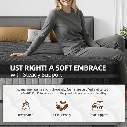 12 Inch Hybrid Mattress -Queen Memory Foam & Individual Pocket Springs5